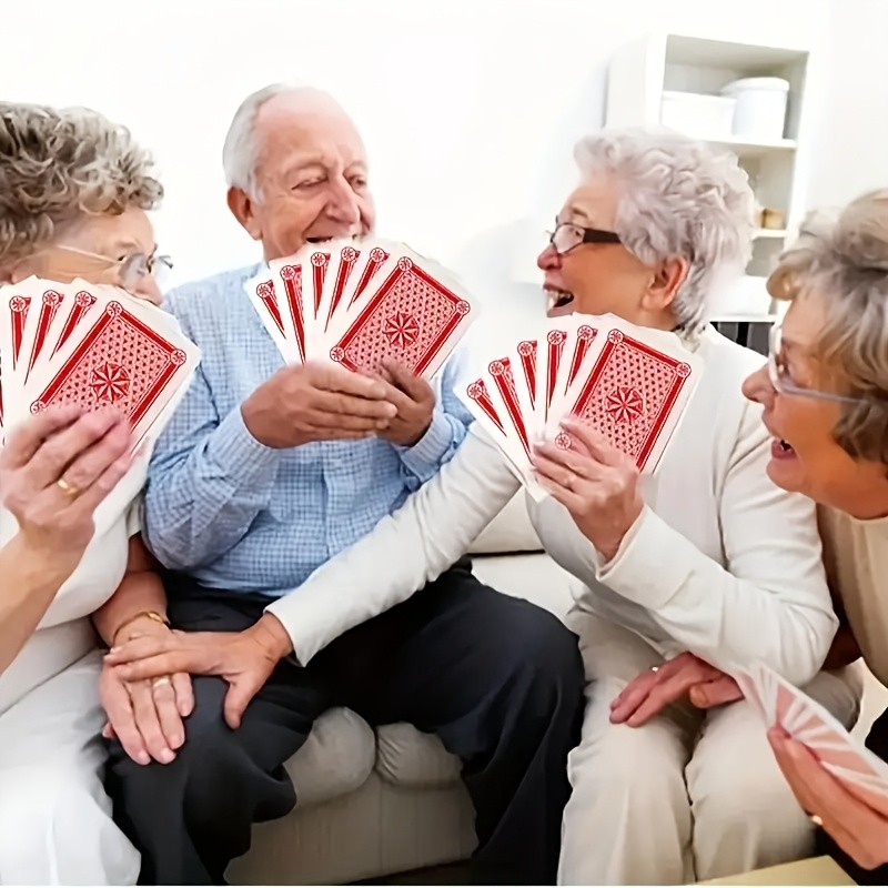 Thick and Durable Large-sized Playing Cards, Double the Size with High-definition Printing, Easy to Read for the Elderly with Poor Vision, Slip-resistant and Moisture-proof, Perfect for Party Games and Family Entertainment