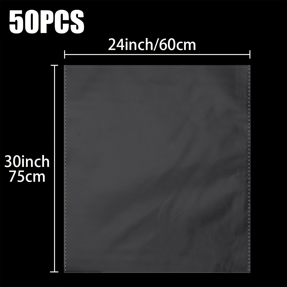 TEMU 50pcs Grands Sacs de Cellophane Transparent, Film Cellophane en Plastique OPP pour Emballage de Cadeaux de Noël