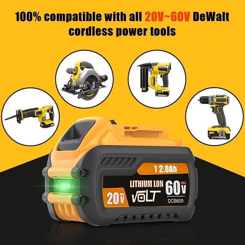 Skyon 6.5Ah 20V Lithium Ion Battery For DeWalt XR Tools - Replaces DCB205 DCB206