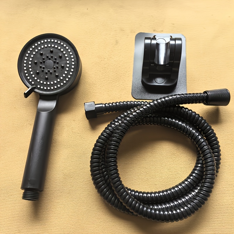 TEMU 3pcs Set Five-setting Shower Spray Head, Handheld Shower With Five-setting Shower, Bathroom Accessories, Includes Bracket And 59.06-inch Hose,