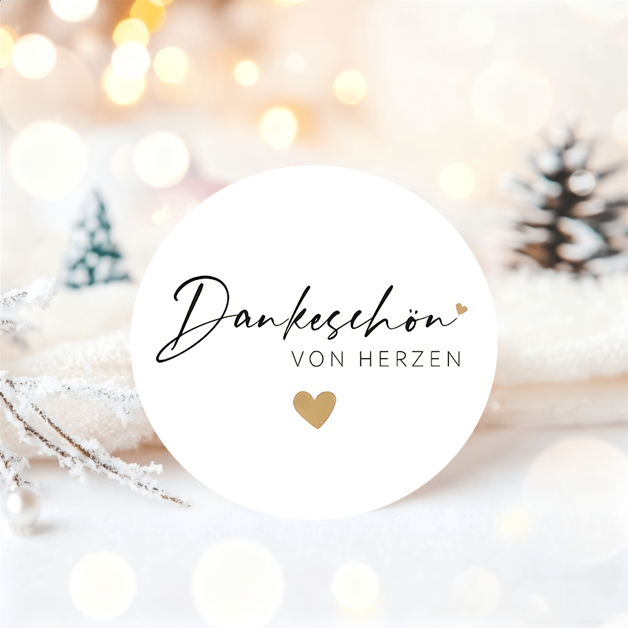 E-shop 120 "Danke " Handgeschriebene Dankesetiketten im Goldenen Herz-Motiv - Elegante deutsche Schrift auf weißem Papier, für Geschenkkarten,