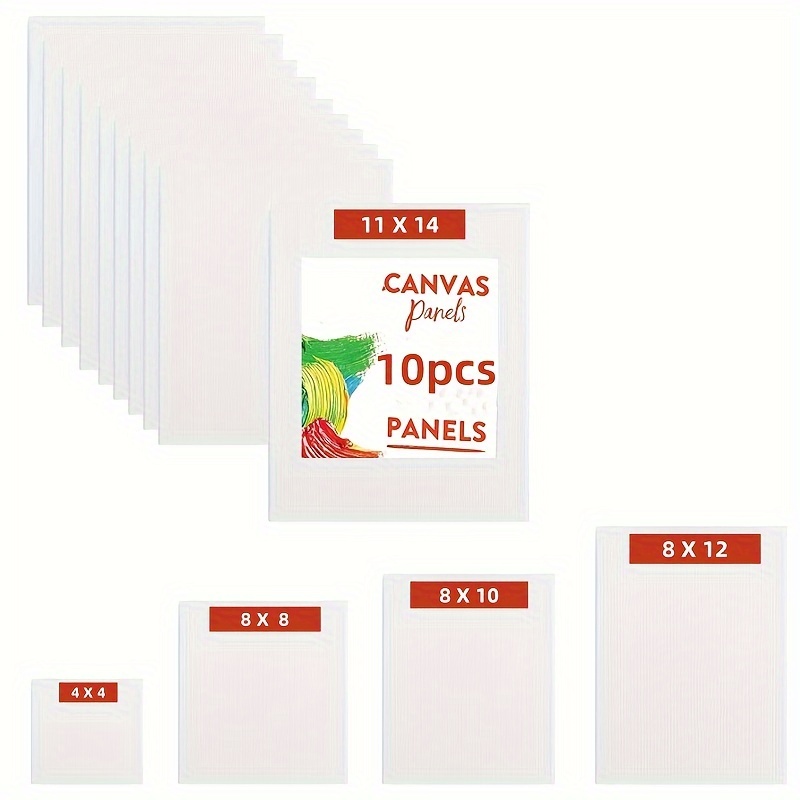 

10pcs Panels For , Watercolor & Oil Painting - -, -free, -size (4x4/8x8/8x10/8x12/11x14") For Artists And Hobbyists