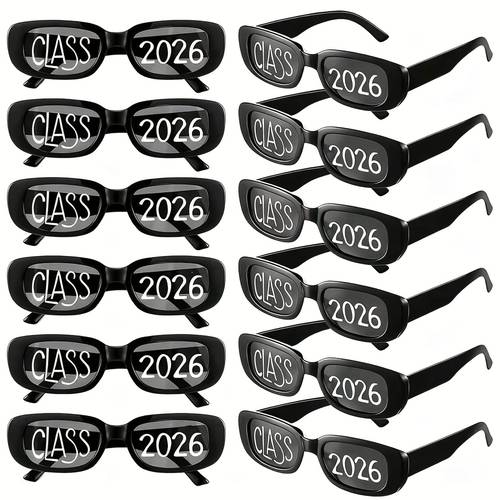 gift for her him 7pcs set 2026 graduation glasses 2026 graduate polymer glasses graduation party supplies photo booth props diy photo decoration glasses for graduation back to