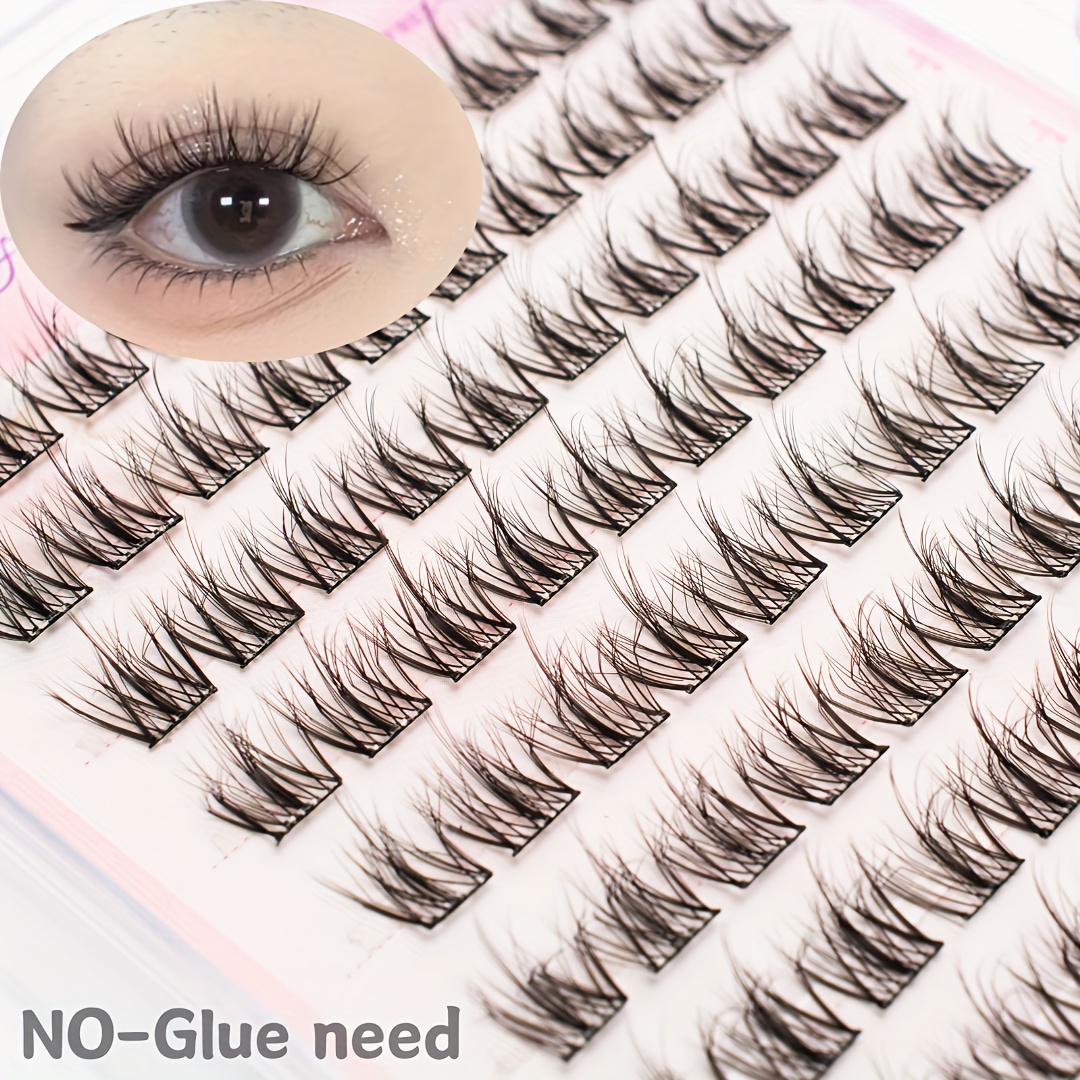 

100pcs Pre- C- Press-, Needed - Reusable, Adhesive Eyelash , 10-12mm, & Long- False Lashes, Ideal For Beginners, Perfect Gift For Women & Girls