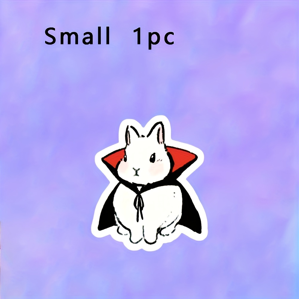 TEMU Vampire Bunny Vinyl Stickers - Pvc, Laptops, Water Bottles & Books | Cute Halloween-themed Decals