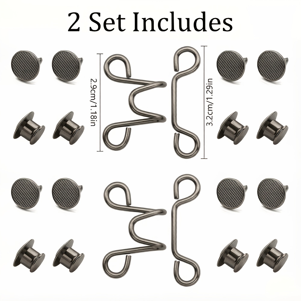 TEMU Lot de 2 ensembles (20 pièces) de resserreurs de ceinture de jean réglables pour femme - Ajusteurs à boucle métallique robuste, ajustement