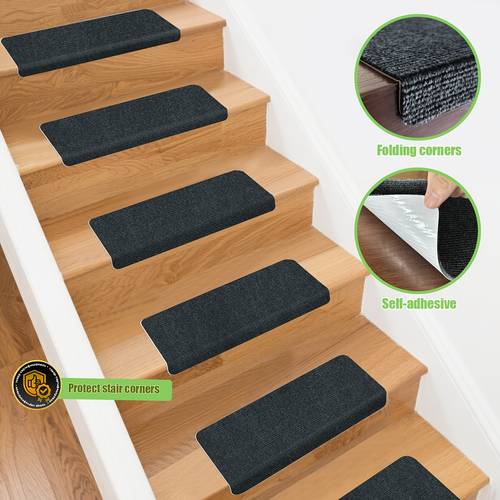 5pcs 10pcs anti slip stair tread 21 6x8 6inch 55 22cm anti slip carpet edge stair protector pet friendly carpet with reusable peel and stick suitable for indoor wooden and tile steps
