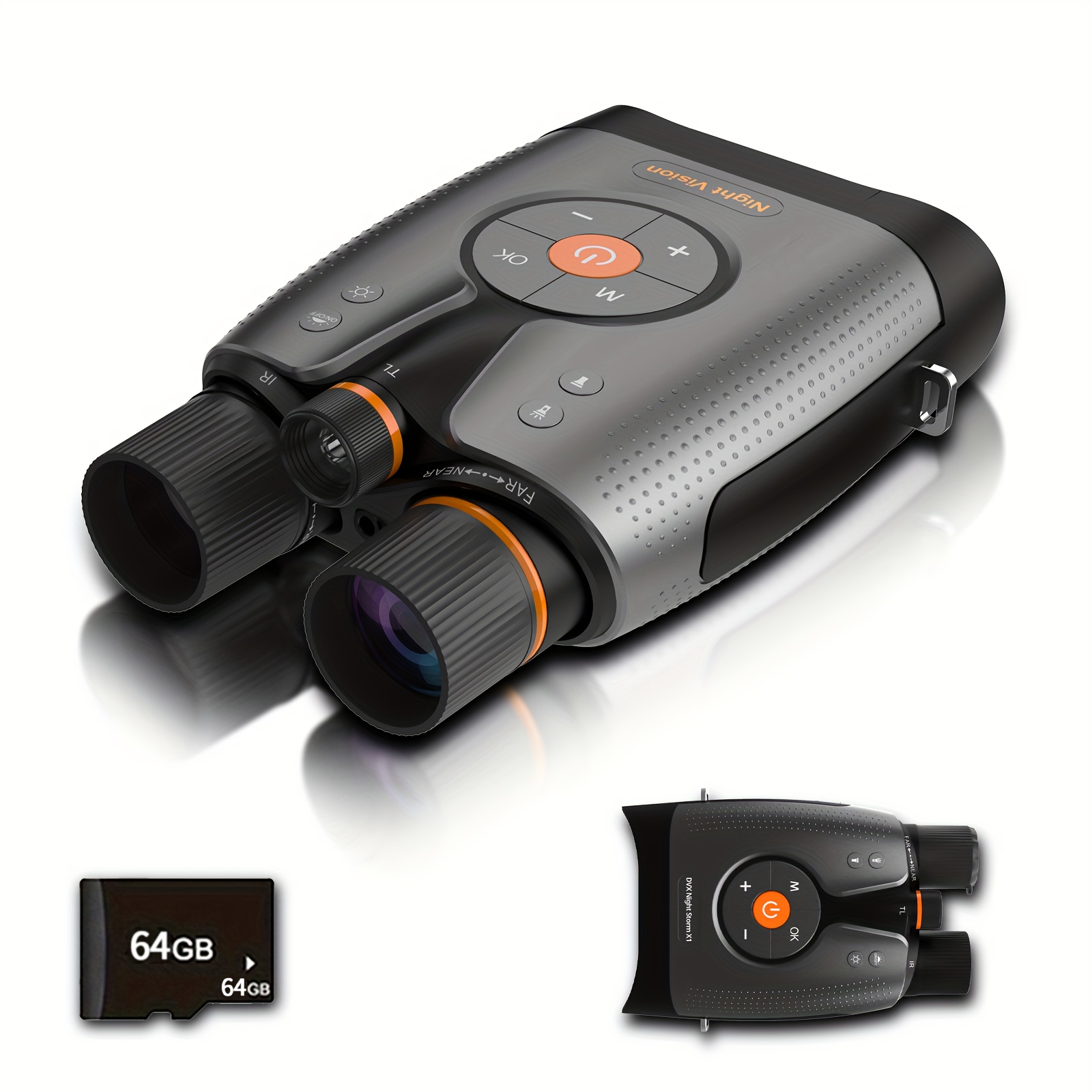 Night Vision Goggles with Silly Long Aa Batteries Full Color Vision 52MP, 8X Digital Zoom Camera, True 4K At Night for Hunting And Camping, Designed for Hunting, Fishing And Security Monitoring Video, Equipped with A 64G Memory Card, Outdoor