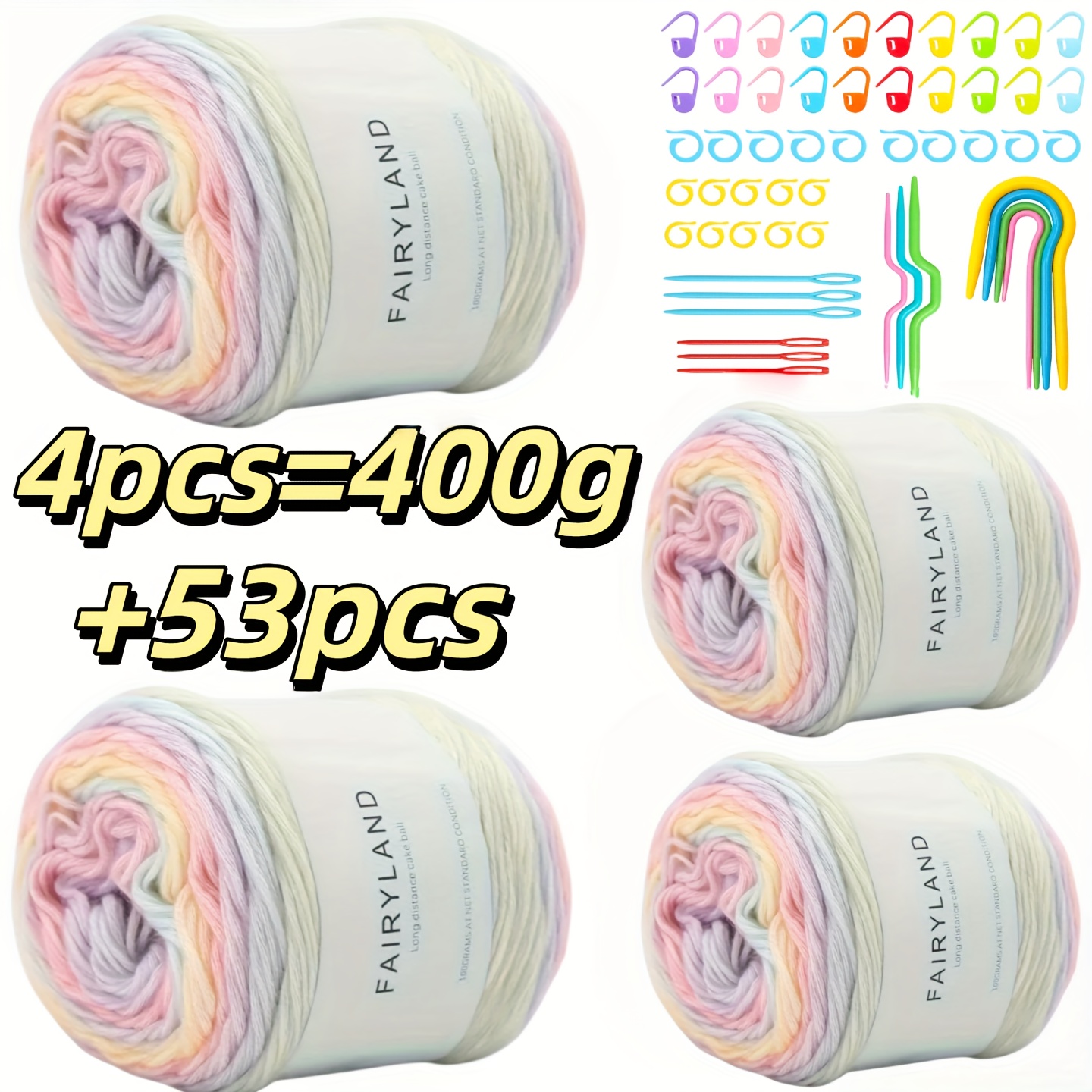 TEMU 2pcs/ 4pcs+53pcs Of Crochet Set (including U-shaped Marker Buckles, Marker Rings, Knitting Needles, Curved Twist Needles, Bow Twist