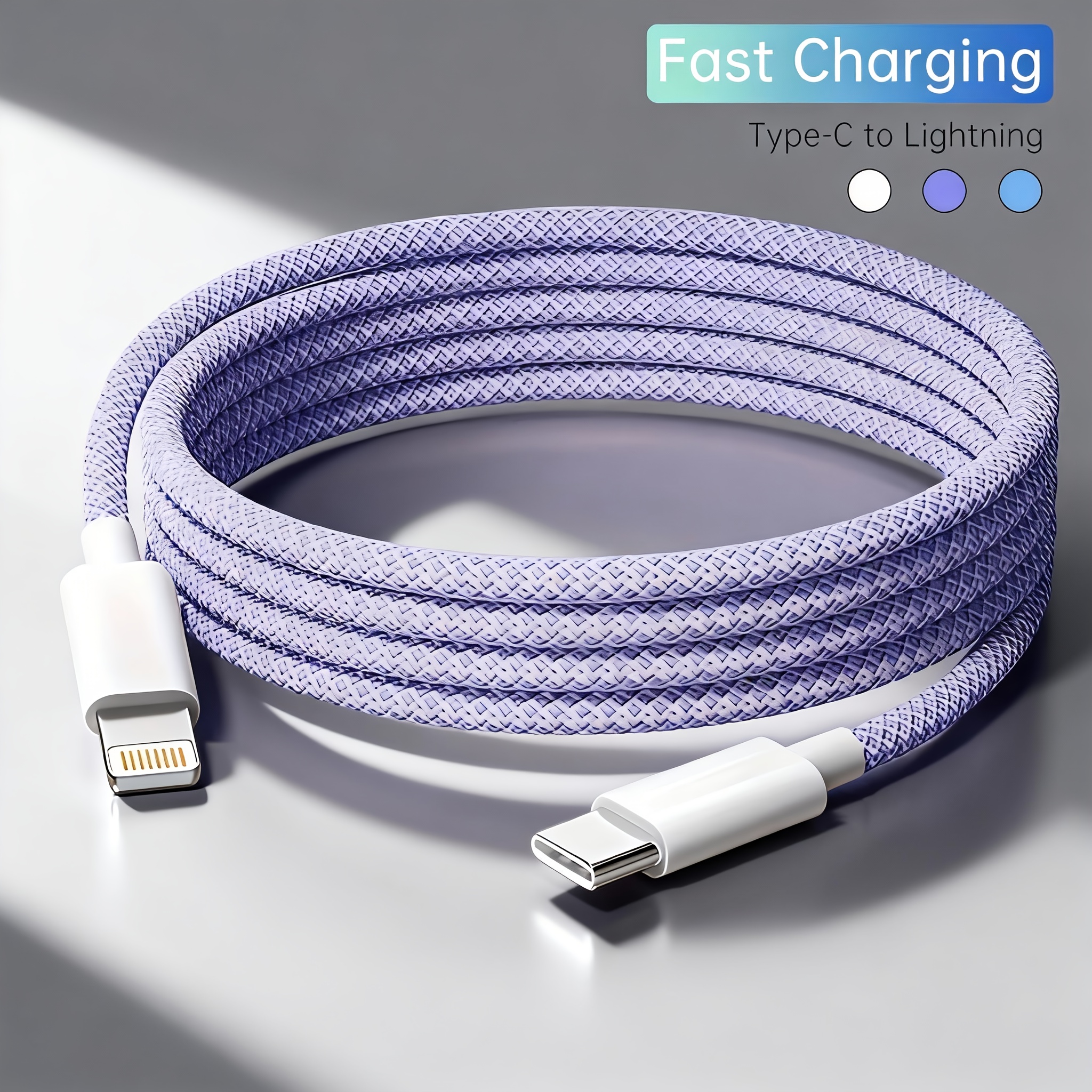   charging cable type c   charge high density braided colorful pd   charging suitable for iphone 14 13 12 11 series lightning cable 1 meter 2 meter
