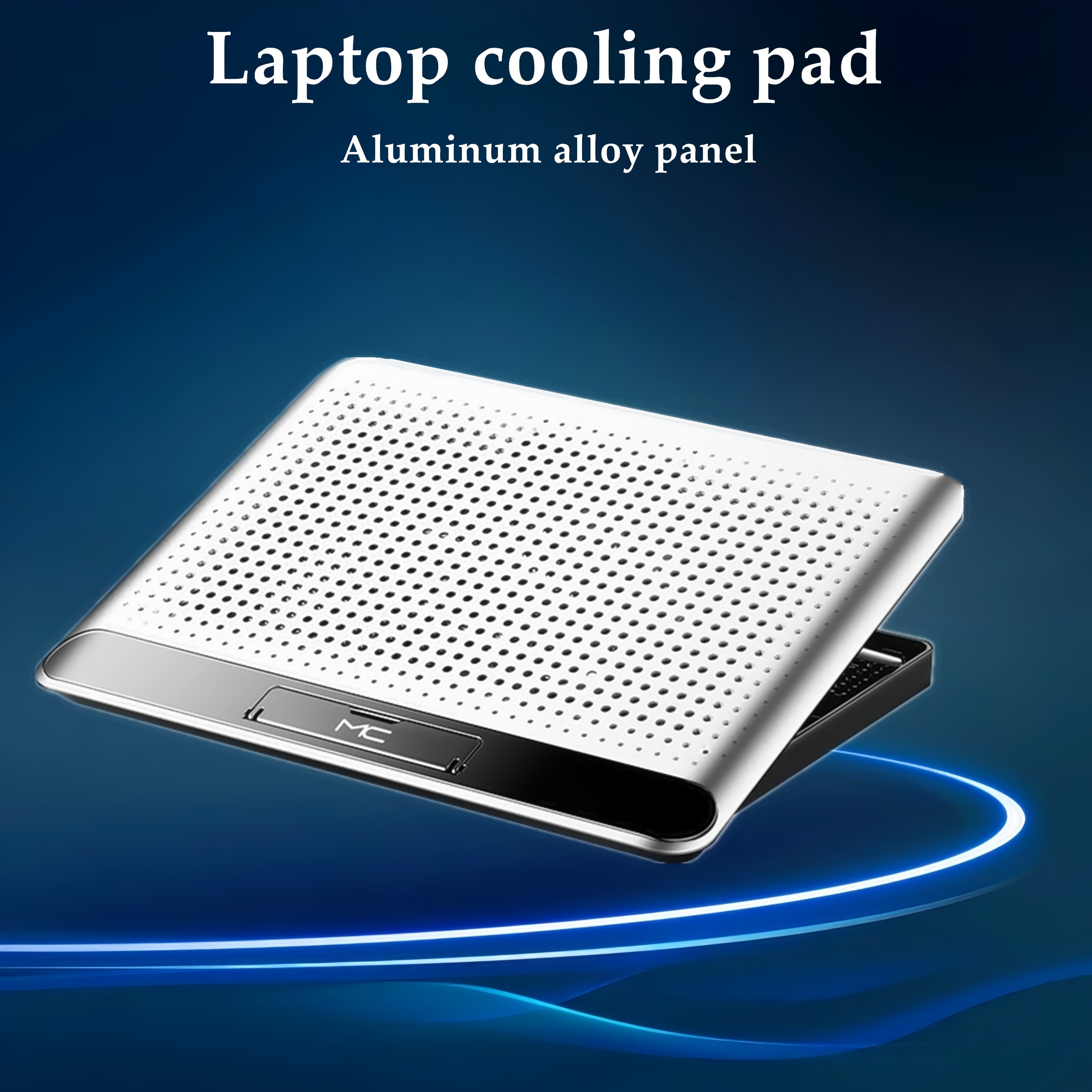 Support PC Radiateur Refroidissement Ordinateur Portable - Cooling Pad 3 Ventilateurs Silencieux Aluminium Pour Gaming Jusqu'à 17 Pouces