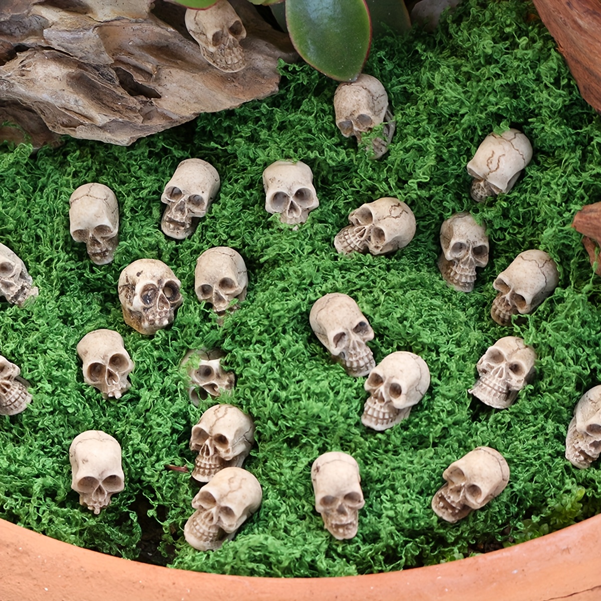 Image of 40pcs/little Headset Pottery Decoration Model Halloween Prop Horror Decoration Head Ornament House Set Bar Venue Decoration Succulent Pottery Decoration