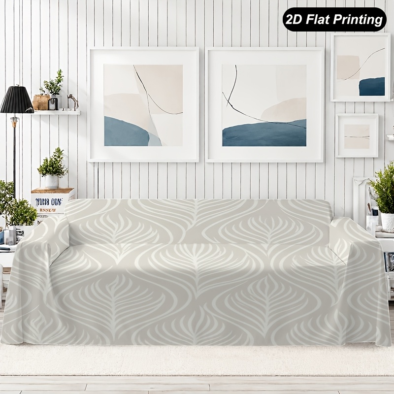 TEMU 1 pz Copridivano estivo 2D stampato a in beige con design geometrico, per divani a 1-4 , per soggiorni, camere da letto, e decorazioni per la