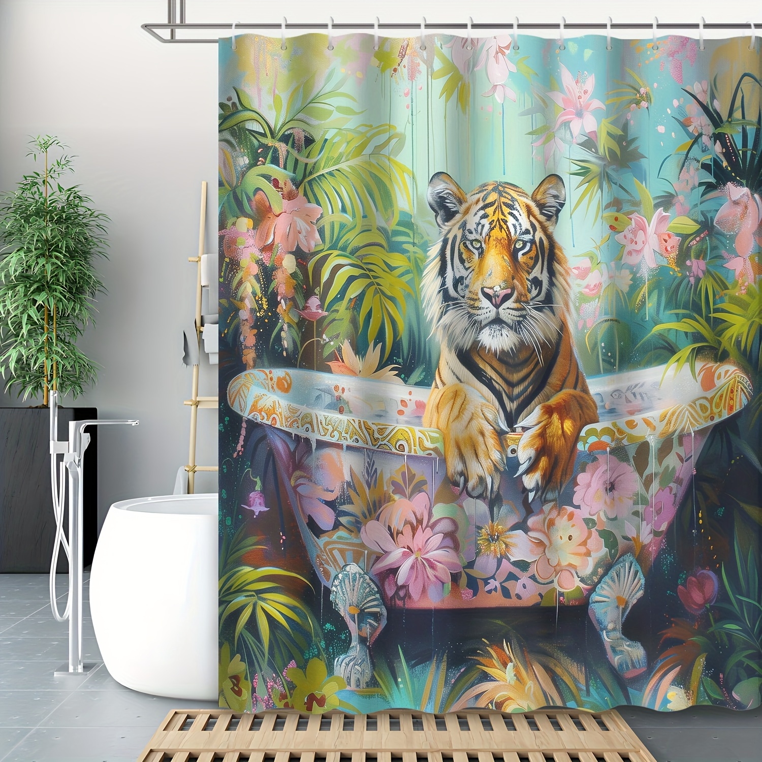 

72" X 183cm Bathtub Printed Bathroom Shower Curtain - , Seasonal, , No Lining, , Viscose , Grommets