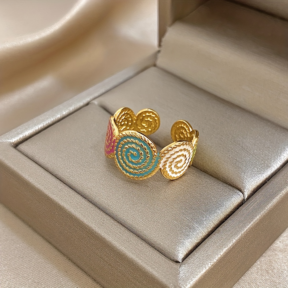 TEMU 1pc Anneaux de Fil Colorés Style Bohème Bijoux Élégant/Vintage/Convient à Tous et en Vacances Cadeau Idéal pour la Saint-Valentin, pour