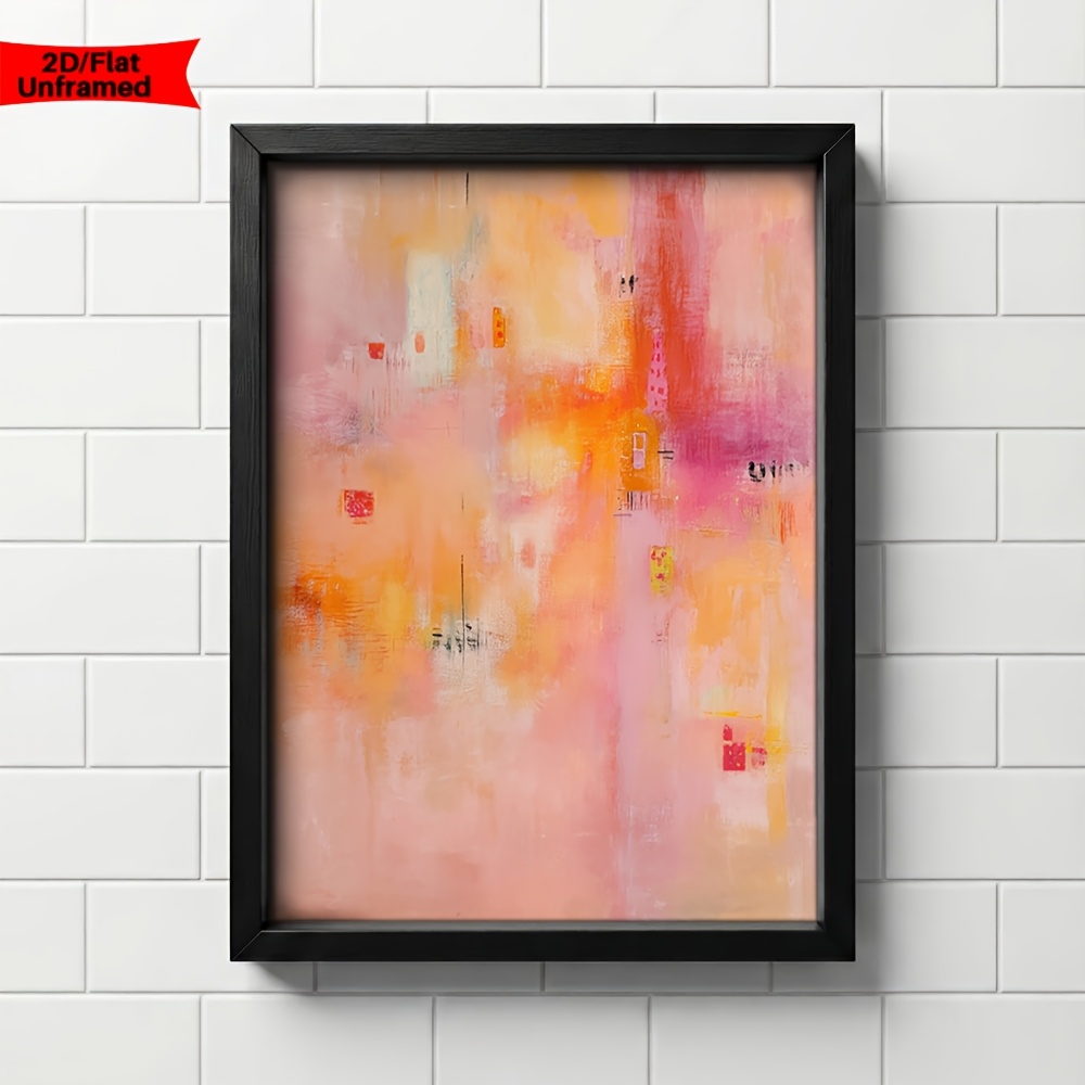 1pc Modern Pastel Beige & Blush Abstract Textured Wall Art - Soft Neutral Frameless Canvas Painting Suitable For Bedroom, Hallway, Living Room Decor - Housewarming Gift, Aesthetic Design