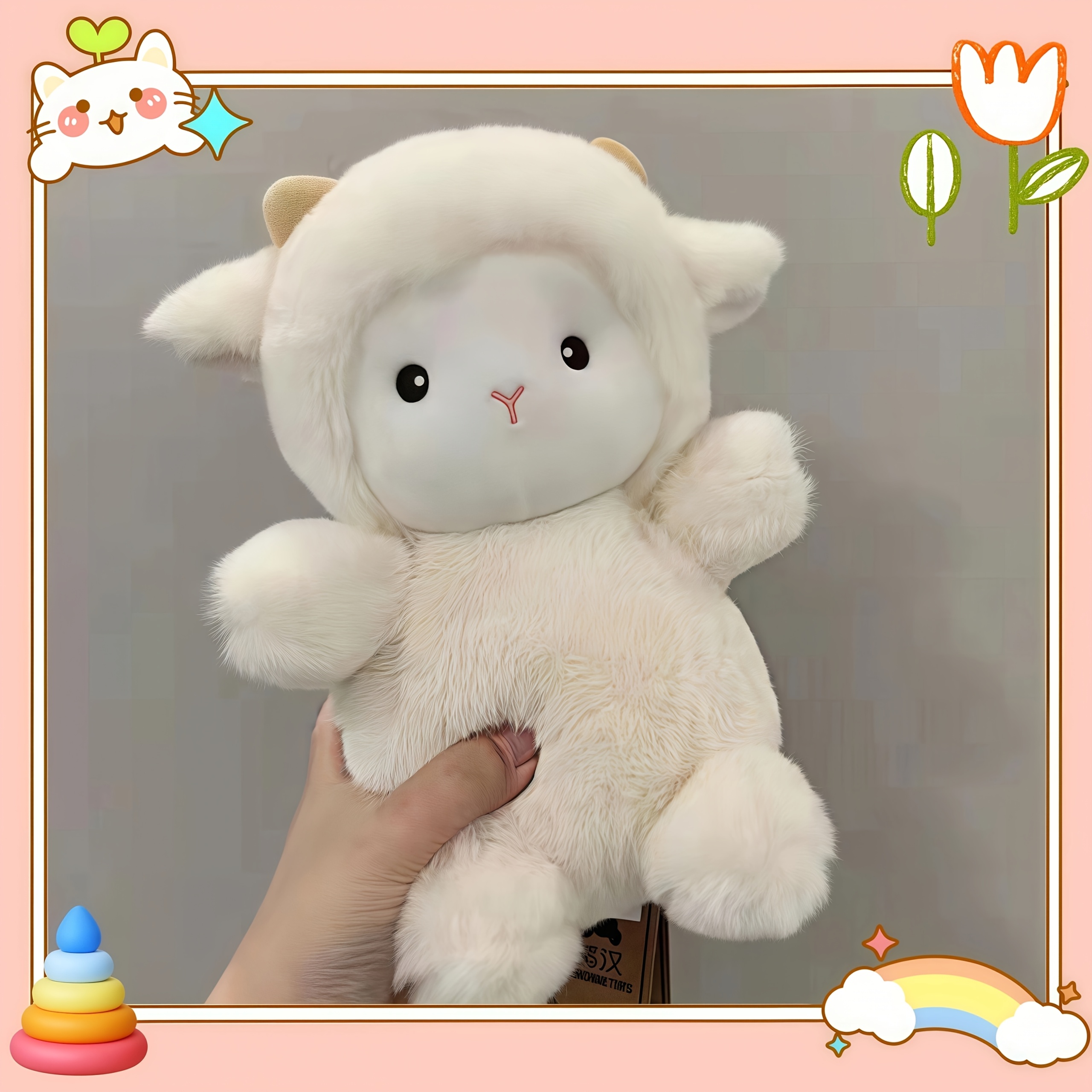 bedårande plysch får fluffig vit - Temu Sweden