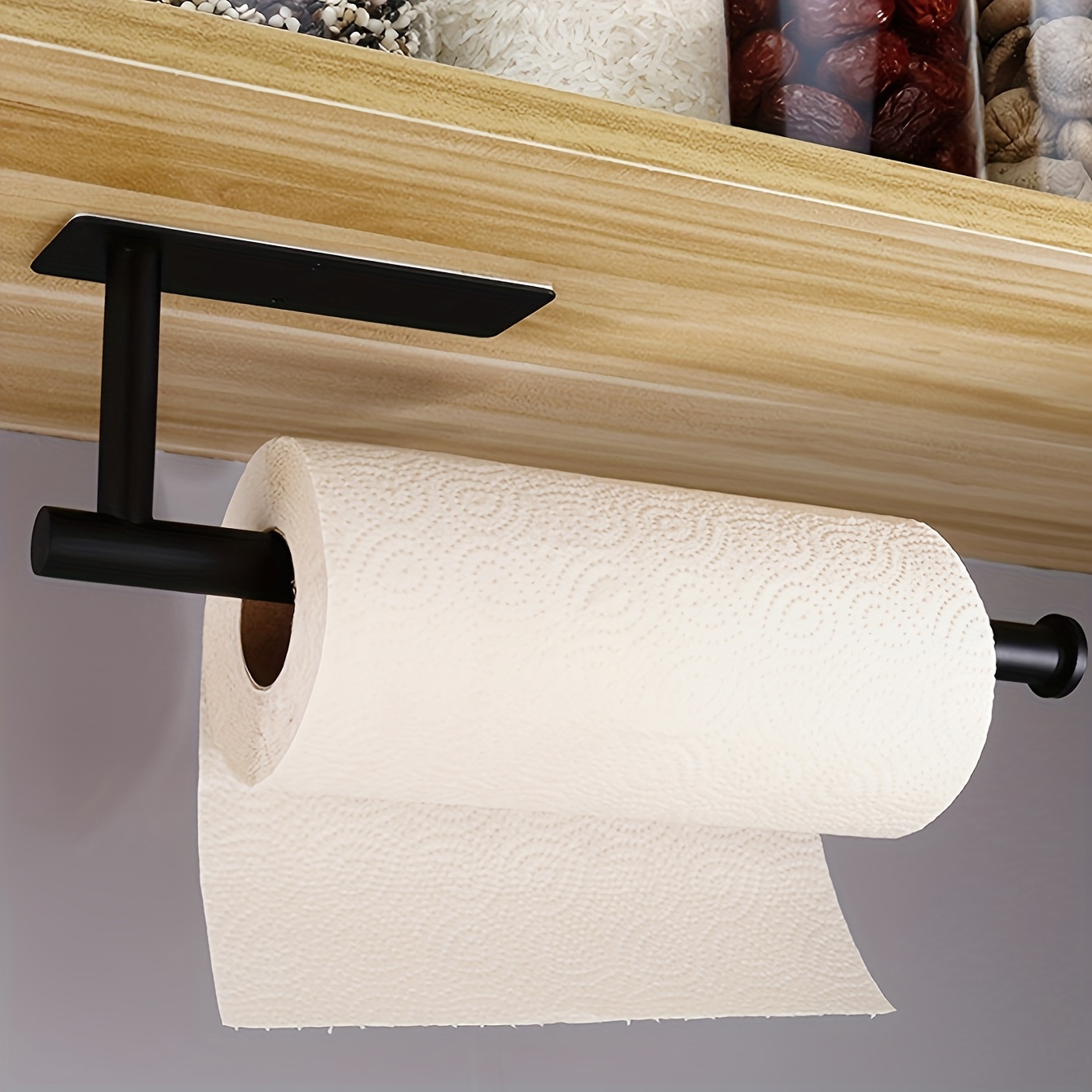 E-shop 1 Stück Selbstklebender Wandhalter für Papiertücher - Kein Bohren erforderlich, Edelstahl Küchen- & Badezimmerorganizer für Rollenpapier,
