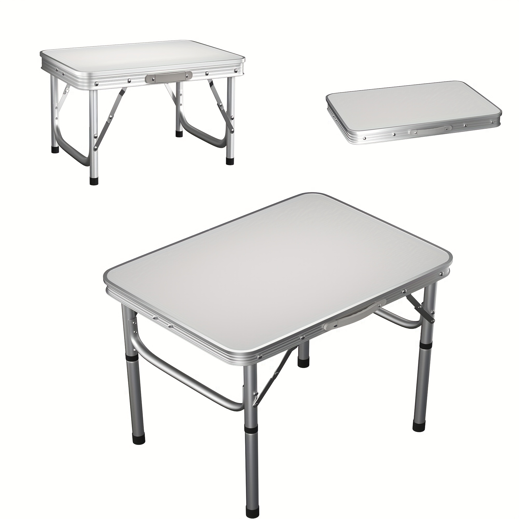 TEMU Mesa Plegable Portátil de 2 Pies - Escritorio de Computadora Versátil y Mesa de Cama, con Asa de Transporte, Estructura de Acero Resistente al