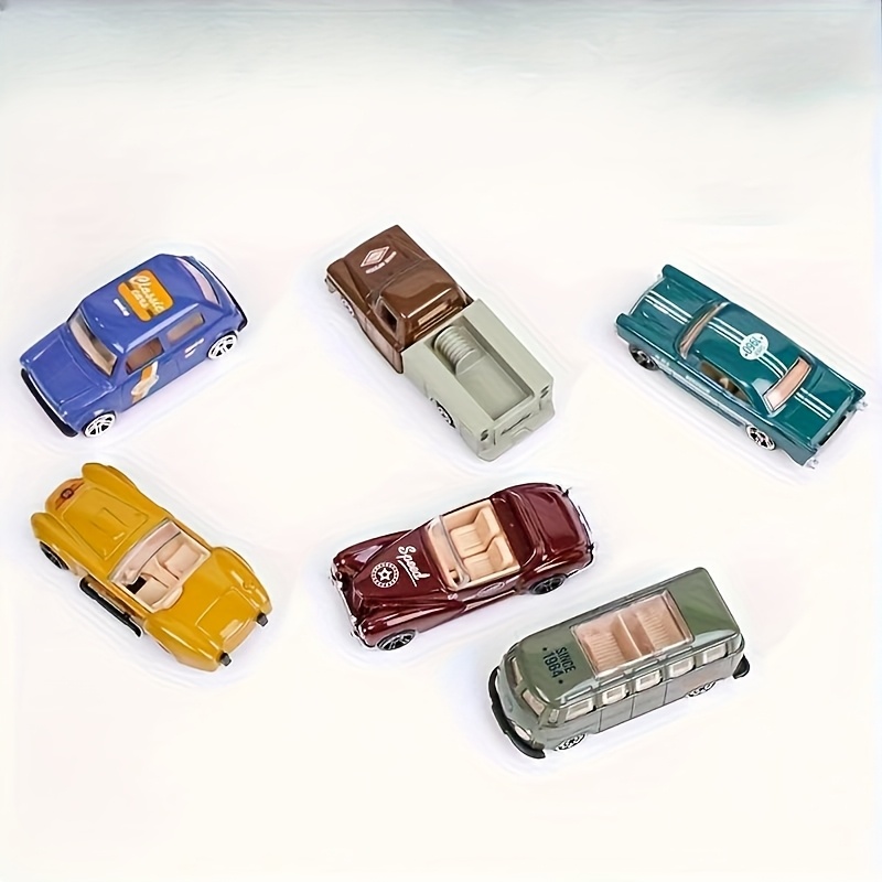 6pcs vintage alloy car set 64 scale retro slide toy cars Temu
