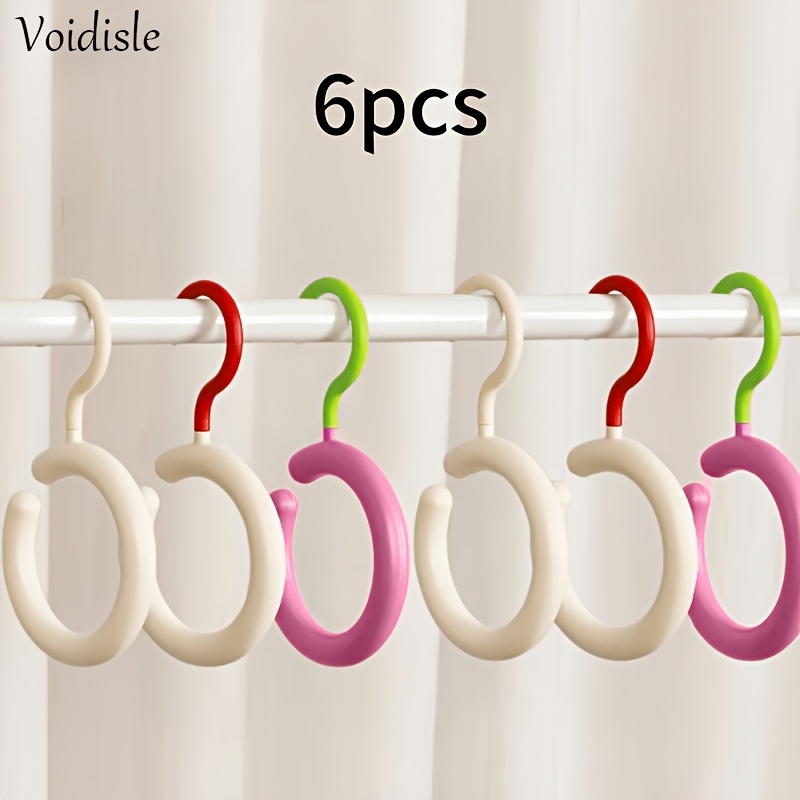 TEMU 6pcs Colorful -neck Hat Storage Hooks - No-drill Coat And Hat Hooks, Seamless Storage Hooks For Underwear, Bags, Hats, Scarves, And Hanging