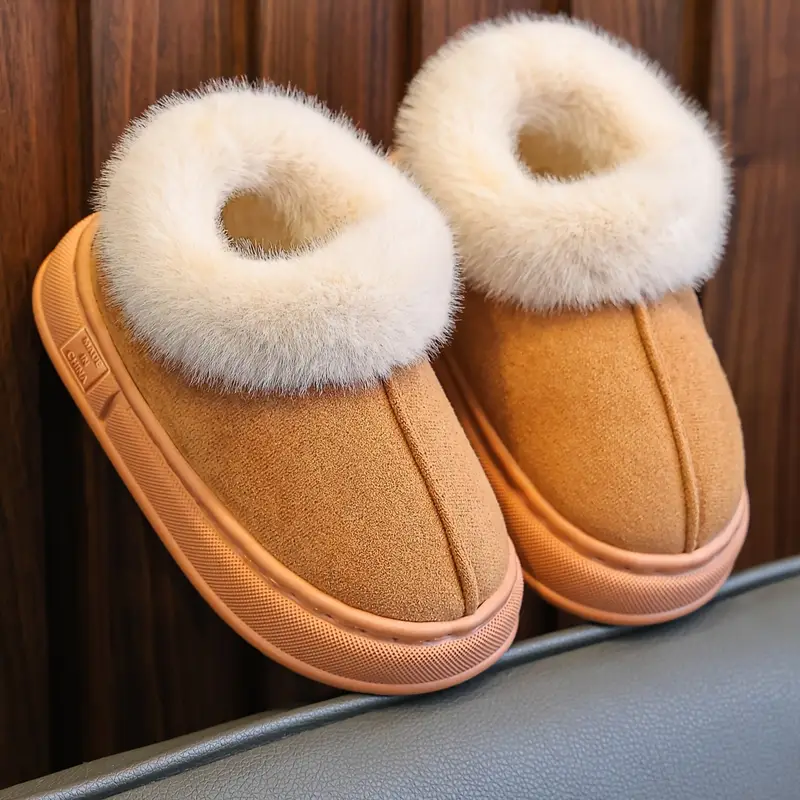 Botas de Nieve para Invierno con Cuello de Peluche y Forro Abrigado Tobillera de Media Caña de PVC Antideslizante para Uso en Interior