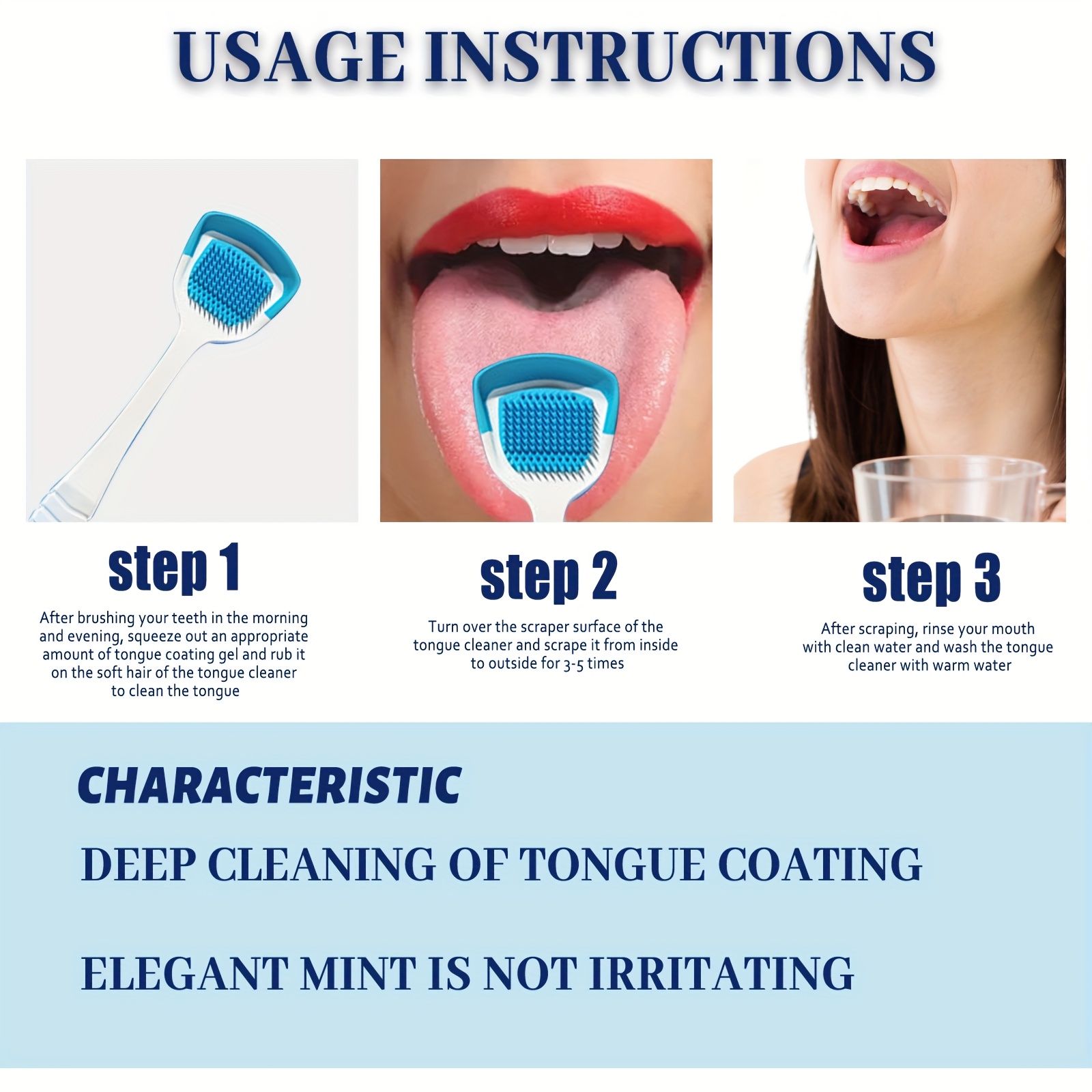 EELHOE Complete Tongue Cleaning Kit with 50g Gel & Tongue Scrubber - 12-Hour Fresh Breath, Daily Oral Care System, 12-Hour Long-Lasting Mint Taste, Plaque & Removal, Ideal Christmas & Thanksgiving Dental Hygiene Gift