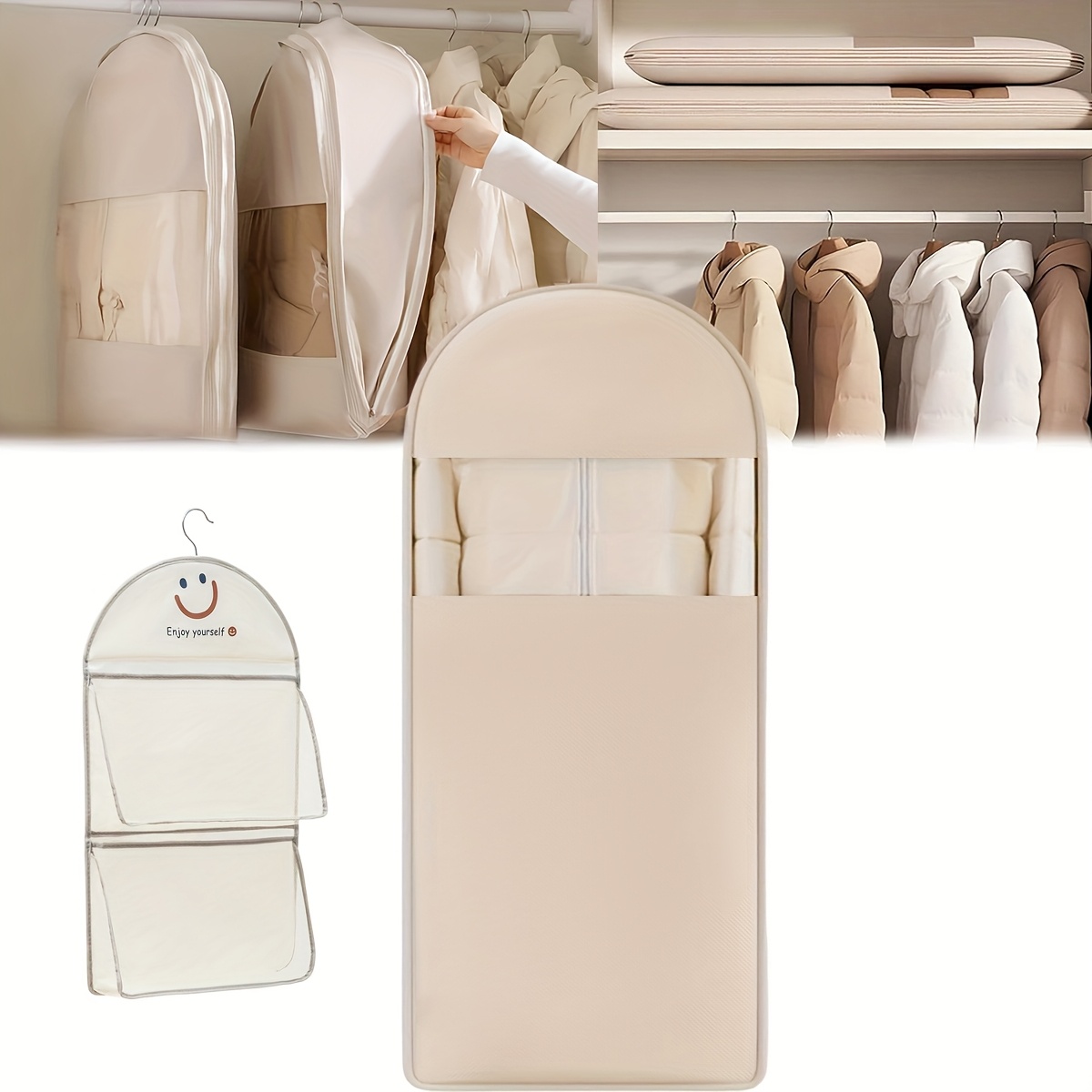 Space Saving Self Compression Organizer,Dustproof And Moisture-Proof
