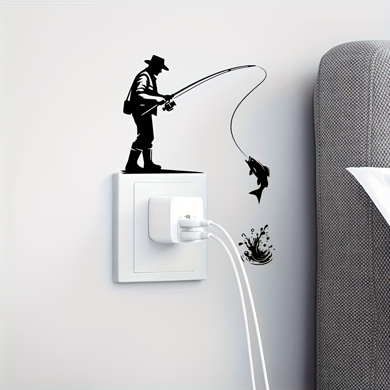 Silhouette Wall Decal - Self-adhesive, Artistic Light For Switch Cover For Bedroom & Living Room Decor, Art , Pvc