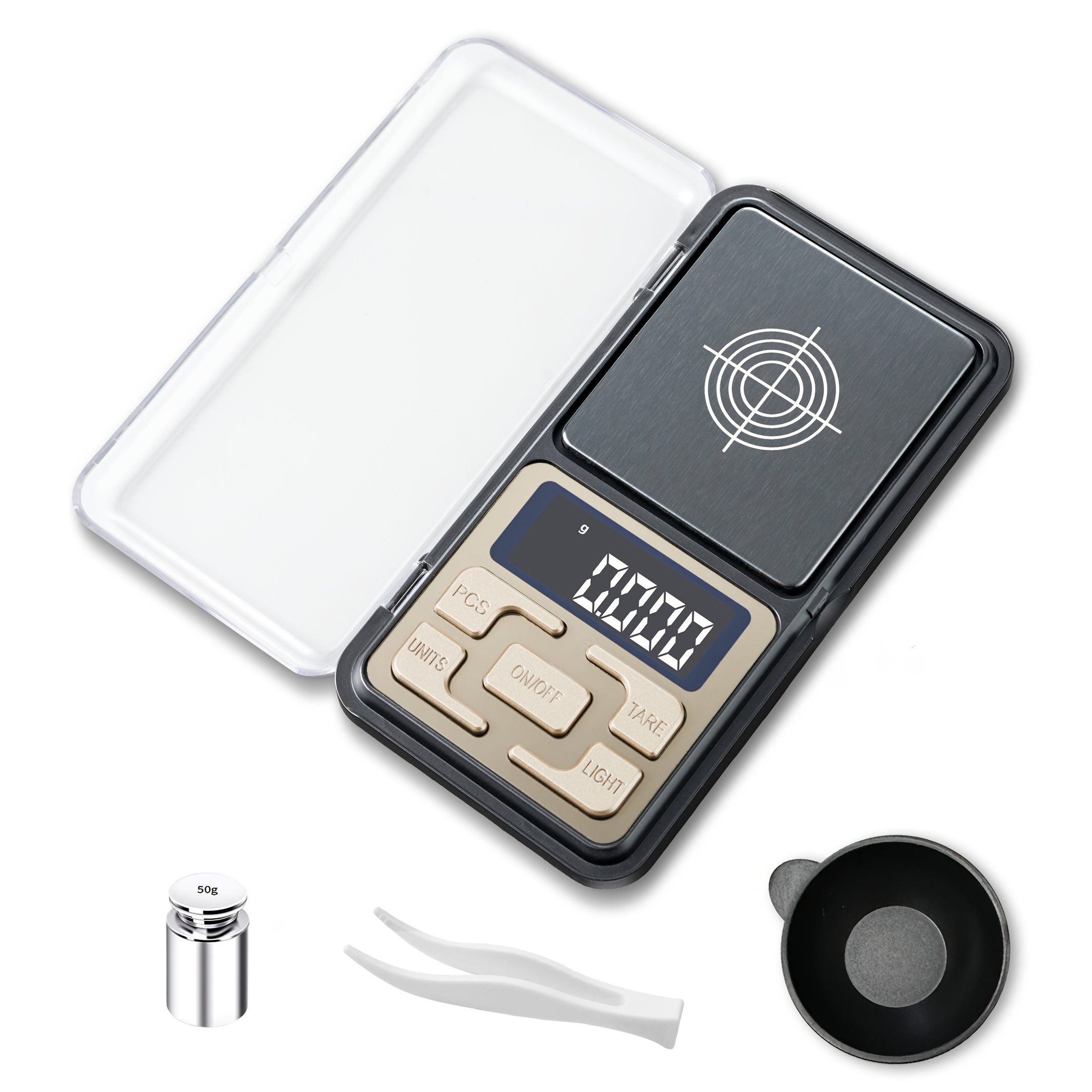 1pc Digital Milligram Scale, Black, 50g/0.001g, High Precision, Portable, Lightweight, Battery Powered, ≤36V, with Operation Instructions: Wet Wipe Clean, Dry Cloth Clean, for Jewelry, Powder, Medicine, Golden, Gem, Reloading, Calibration Weight