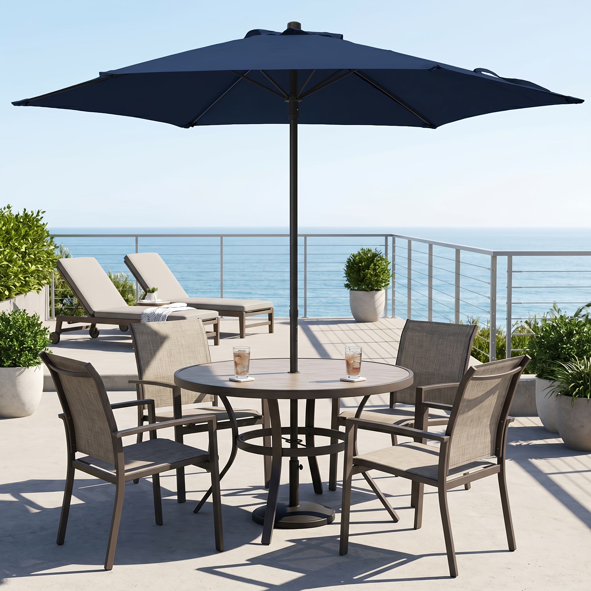14' patio umbrella FIM Umbrellas FIM Flexy 10 x 14 Foot Rectangular Aluminum Offset Patio  Umbrella