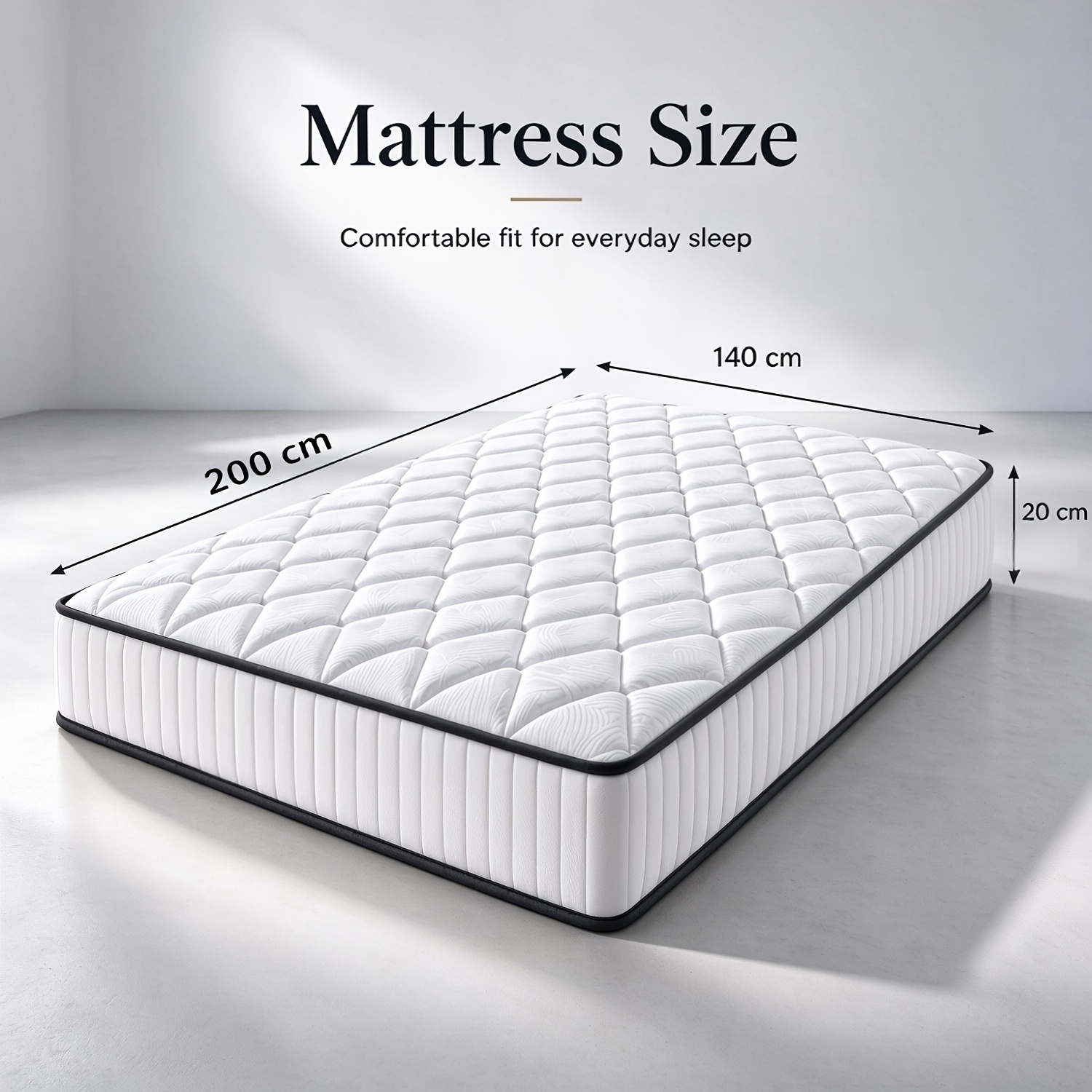 Image of Biyuhiu Mattress 90x200/140x200cm, Height 25cm, Premium Mattress, Ergonomic 7-zone Mattress, Firmness Level H3, , Mattress For Adults, Practical Gifts For The Holidays