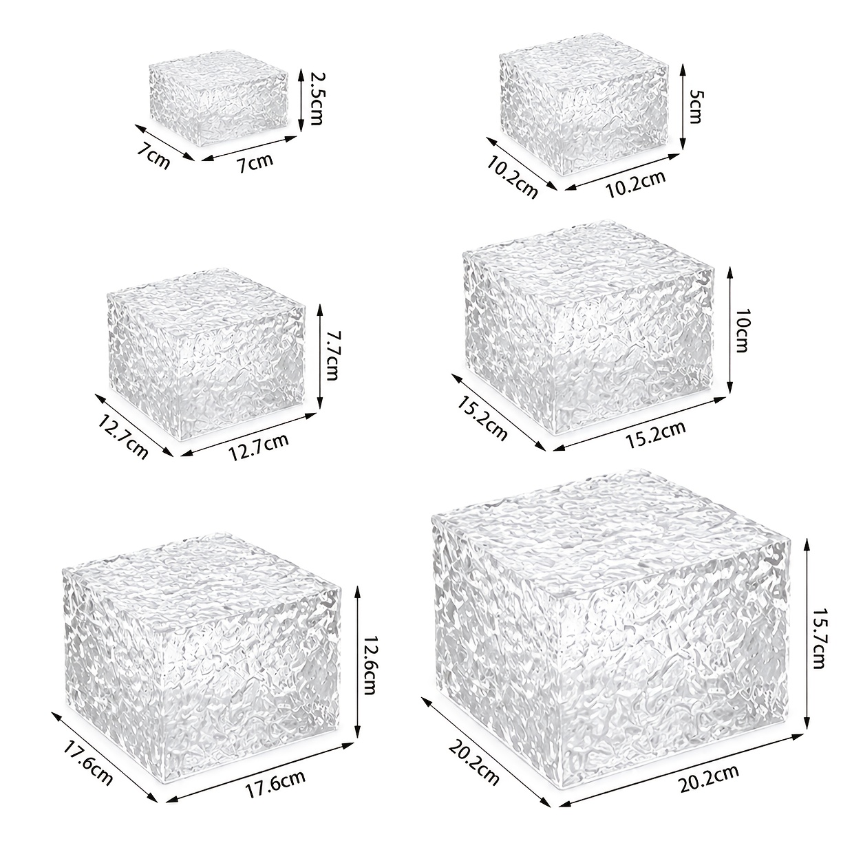 6pcs Acrylic Display Boxes - Versatile Stackable Packaging Cubes For Wedding, Shower, Birthday & Anniversary Party Decorations - Durable Showcase, No , Non- Contact
