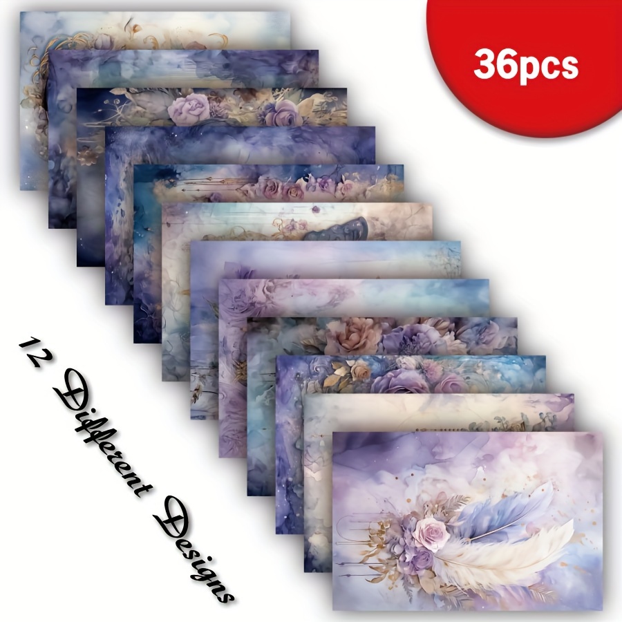 

36 Feuilles A5 Scrapbooking Violet Plume Scriptible, Scrapbooking Fleurs DIY, Cartes de Vœux Faites à , Parfait pour , Bullet Journals, Fournitures d'Artisanat, Décoration