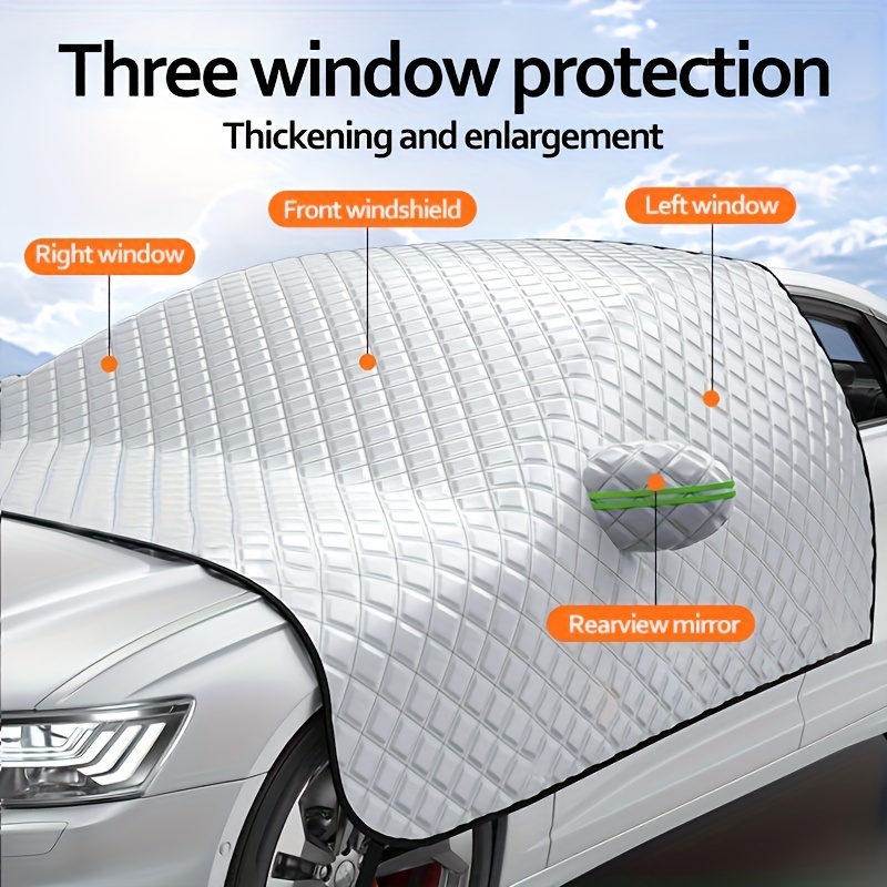 

4-layer Car Windshield Cover - Uv Protection, With Wiper And Rearview Mirror Guard