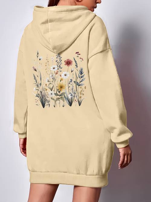 item picture womens fashion letter print hooded sweatshirt dress high end street style lined color block hoodie for autumn winter elegant long hooded sweatshirt for casual wear