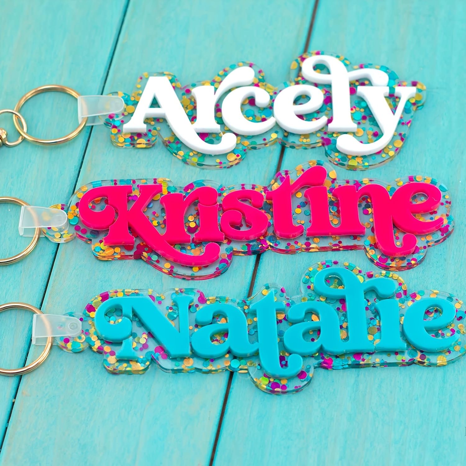

1pc Personalized Keychain Dot Accents, , - For Decoration, New 's ,