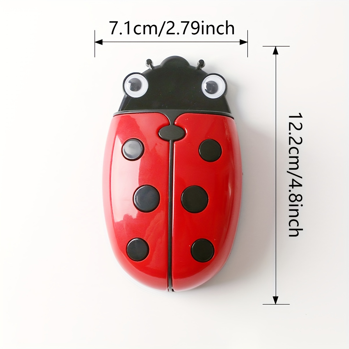 Image of 1pc/2pcs Ladybug Magnetic Pen Holder Blackboard Whiteboard Felt Pen Tube Storage Eraser Dual Use Cartoon Plastic Box Home Organization Decoration, Storage, Office Decoration, Christmas Gif