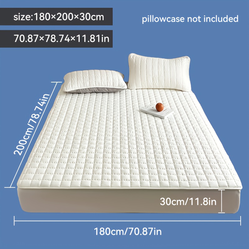 TEMU 1pc Waterproof Bedding Protector Mattress Cover, Machine Washable, Multiple Sizes , And Comfortable Thickened Mattress Protector, Suitable For