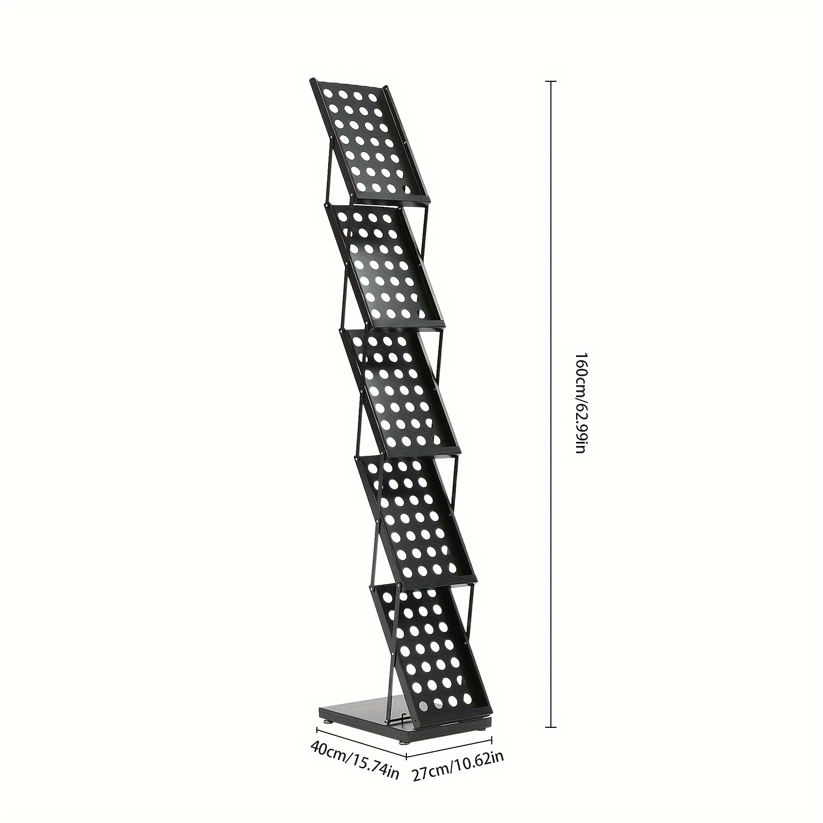Brochure Display Stand&Foldable Magazine Rack With 5 Pockets