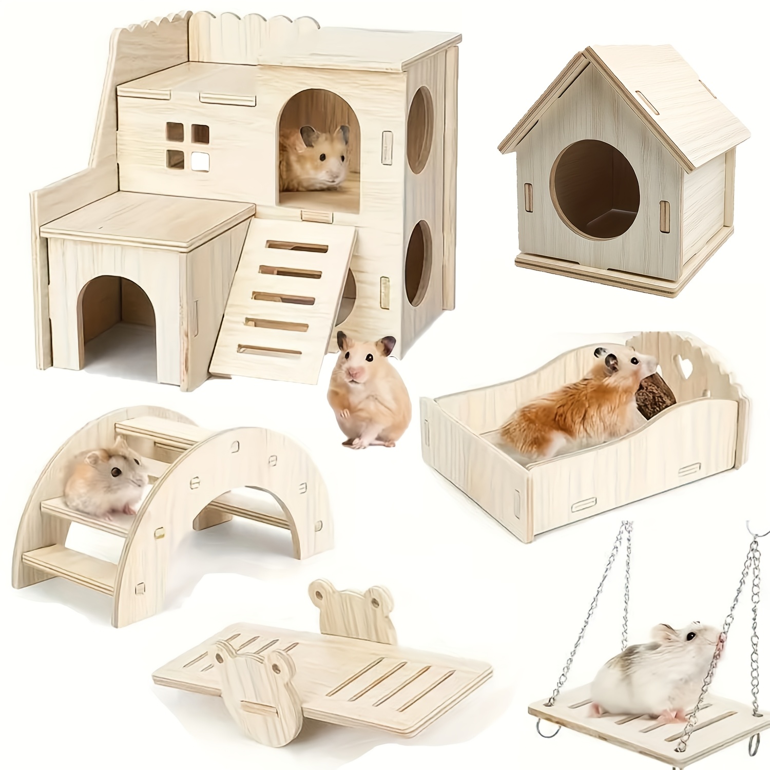 hamster toys flexible hamster wooden bridge hamster fence