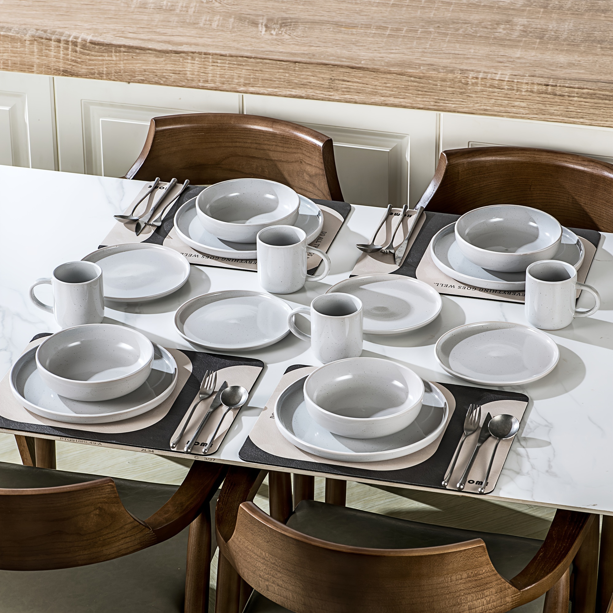 light grey dinner set 16 pieces stoneware dinnerware set Temu