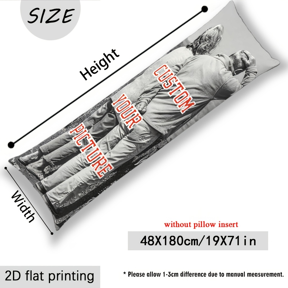 TEMU 1 Modern Custom Photo Pillowcase, Multiple Sizes , Personalized Short Plush Cushion Cover With Zipper, Machine Washable, Suitable For All Room