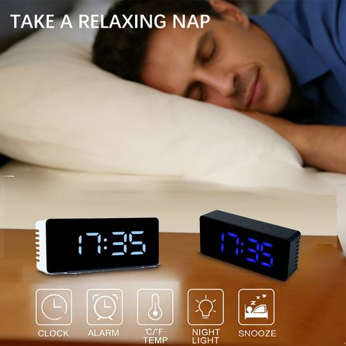 simple led digital alarm clock for students a multifunctional alarm clock suitable for heavy sleepers features temperature detection f high definition led time display and a stylish design usb and battery