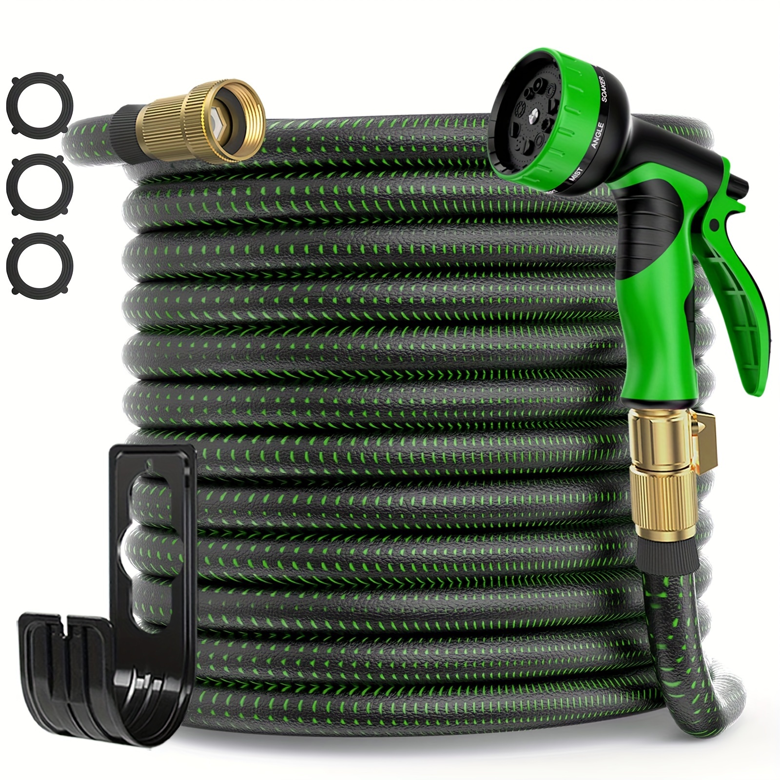 

Upgrade 100ft Expandable Garden Hose Water Hose With 10-function High-pressure Spray Nozzle, Heavy Duty Flexible Hose, 3/4" Solid Brass Fittings Leakproof Design Water Tube Hose