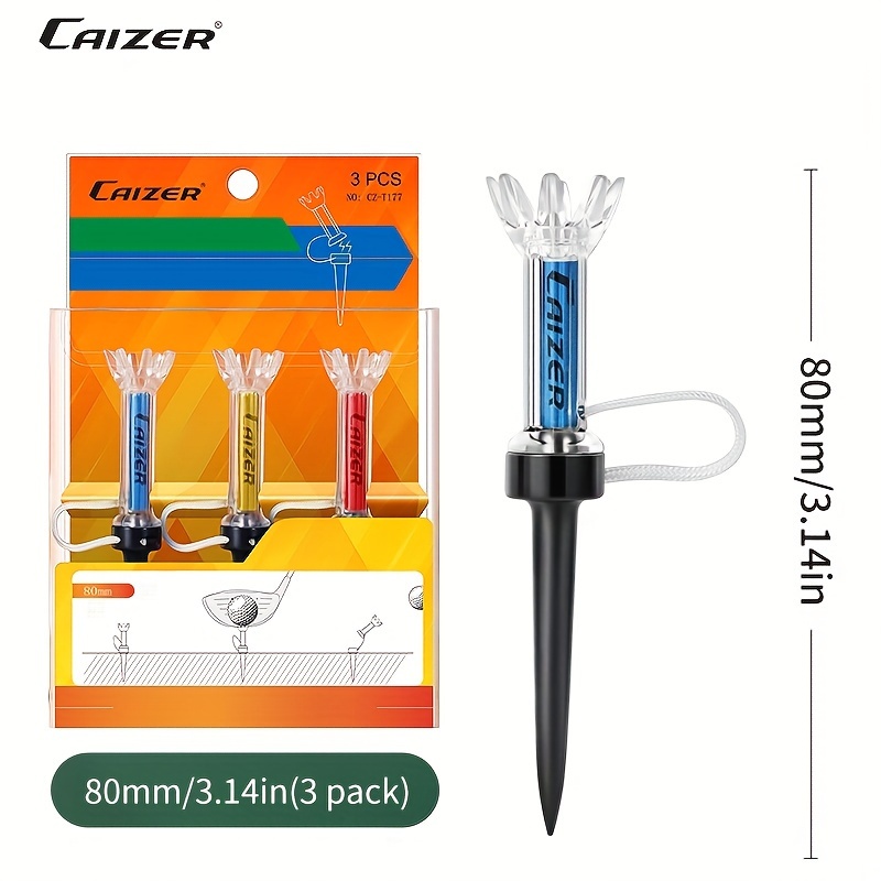 E-shop Caizer 3er-Pack Magnetische Golf Tee Set - Starke Magnetfunktion, 360° Rückprall, Erhältlich in drei Größen für und Spielverbesserung!