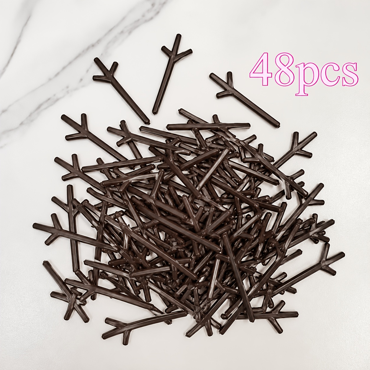 TEMU 48pcs Mini Reindeer Antler Snowman Artificial Branch Decorations, Christmas Crafts, Holiday Gifts, Diy And Kitchen Decor
