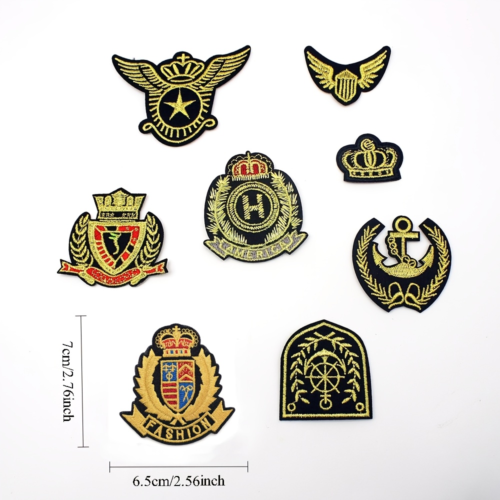 TEMU 8pcs Embroidered Patch Iron-on Or Sew-on Applique For Clothing Backpack Crafts Decorative Badge