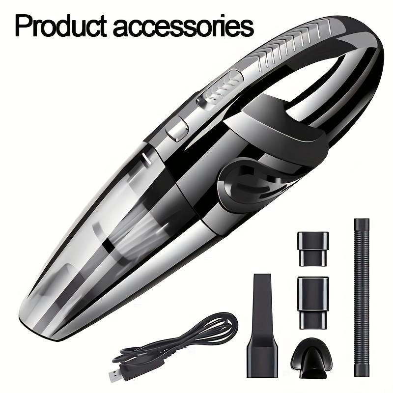 TEMU Powerful Suction Portable Wireless Handheld Vacuum Cleaner - Large Capacity, Aluminum Fan Blade Suction Port, Usb Rechargeable, Home And Car