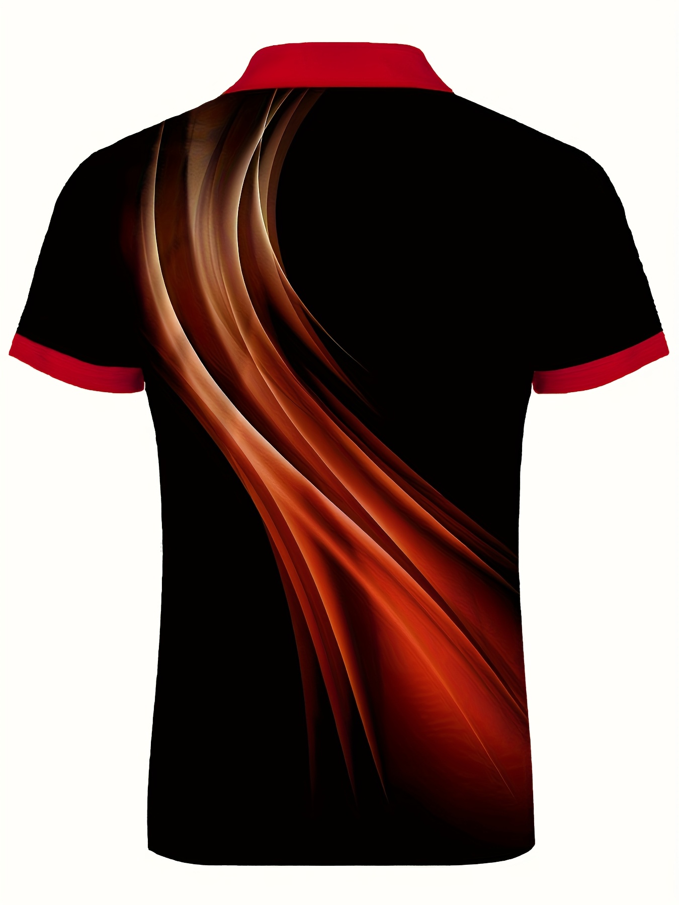 Plus Size Men's Golf T-shirt, Popular Retro Style Blue Lines Geometric Elements Design Print Short Sleeve Tennis Tees For Summer, Casual Trendy Tops For Males, Leisurewear For Big & Tall Guys